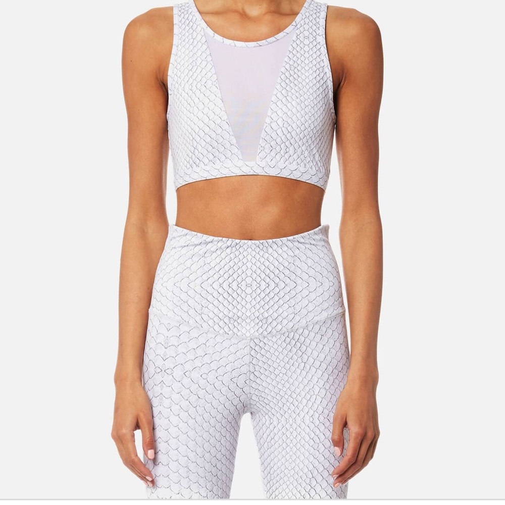 Carley Terri crop in white snake-worn once